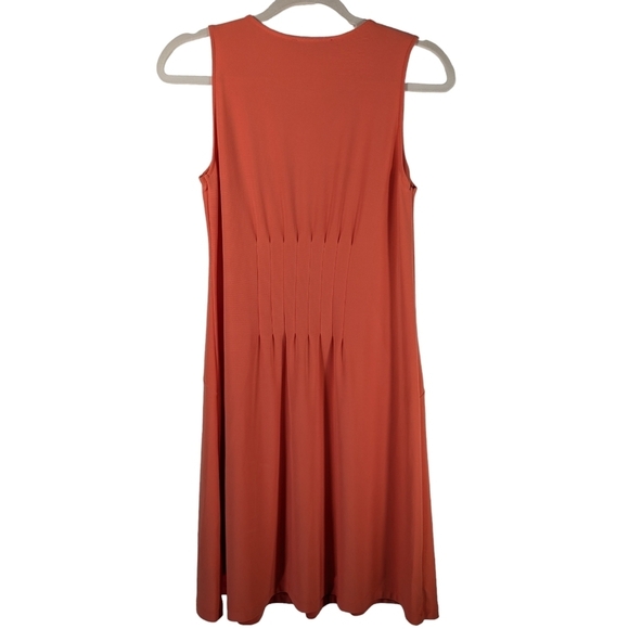 NWOT Catherine Malandrino Sleeveless Pleated Classic Mini Orange Dress Size S - Picture 3 of 14